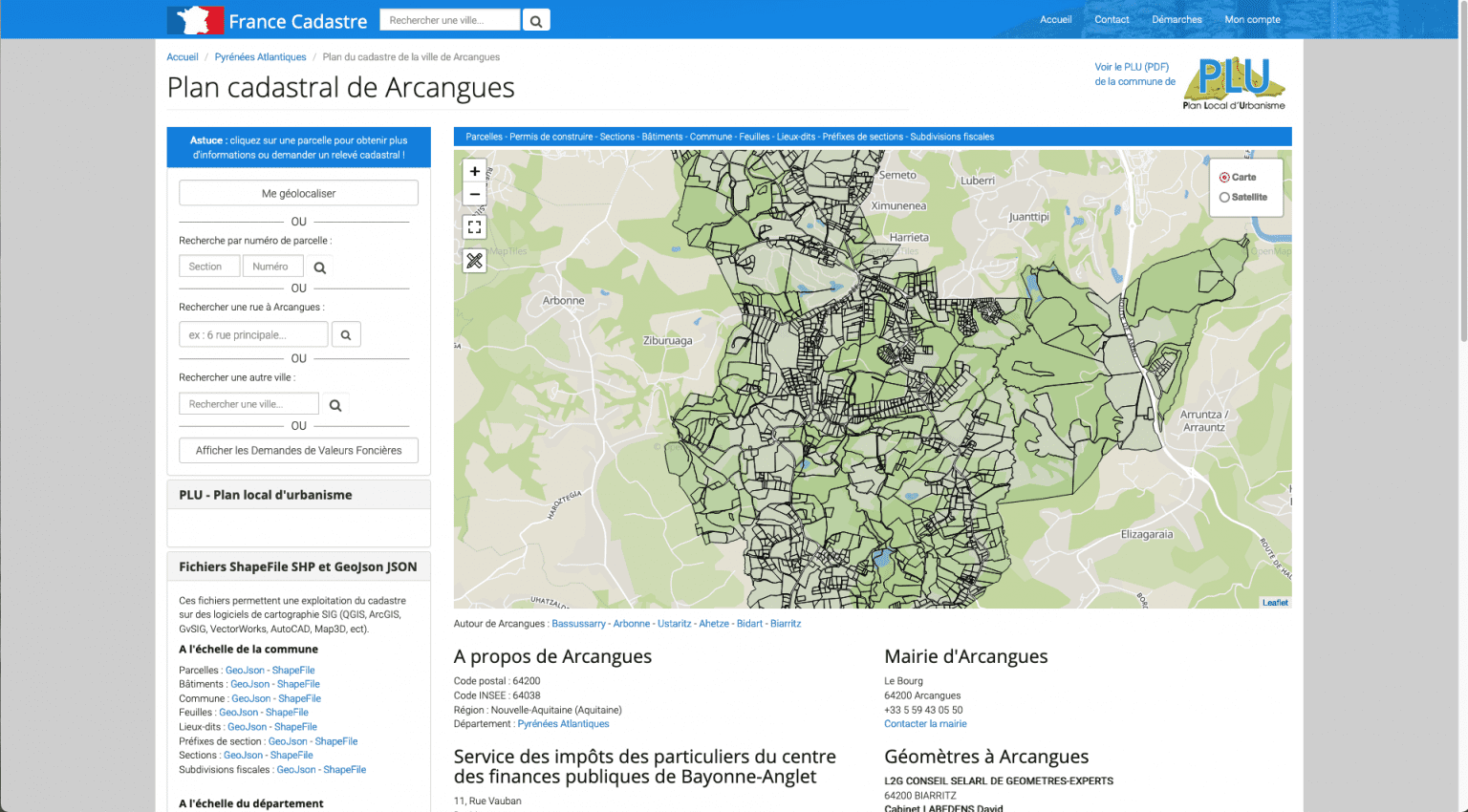 Cadastre - Mairie d'Arcangues
