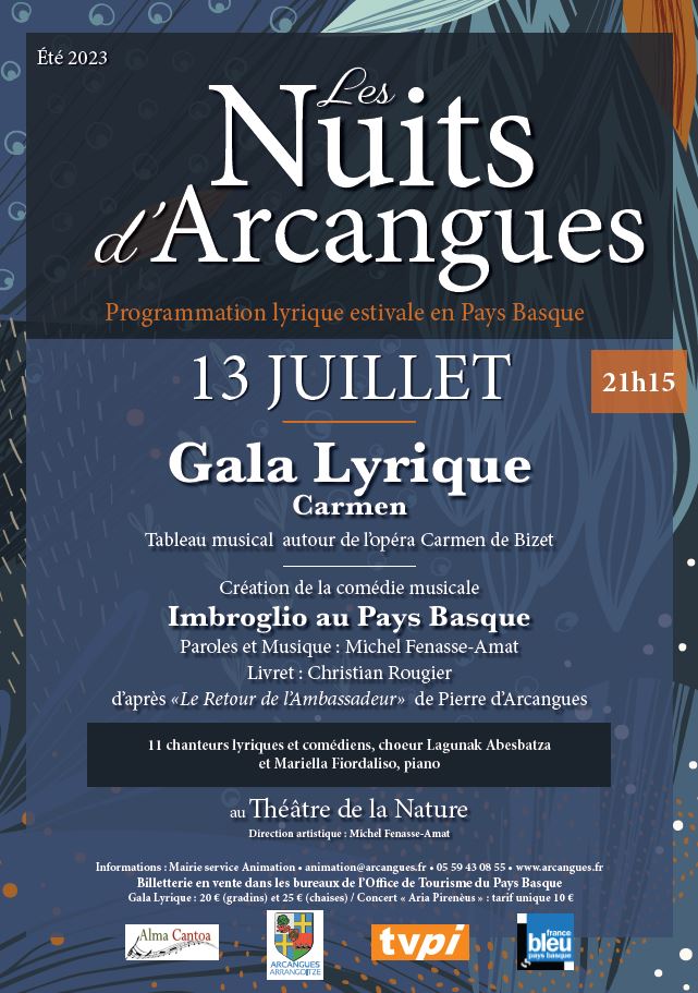 AFFICHE NUITS D'ARCANGUES 13 Juillet 2023