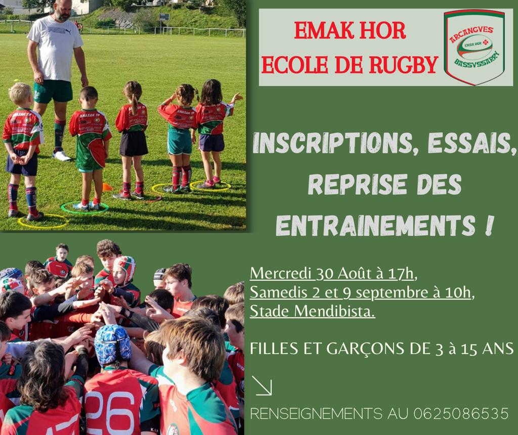 Inscriptions 2023 2024 EMAK HOR RUGBY
