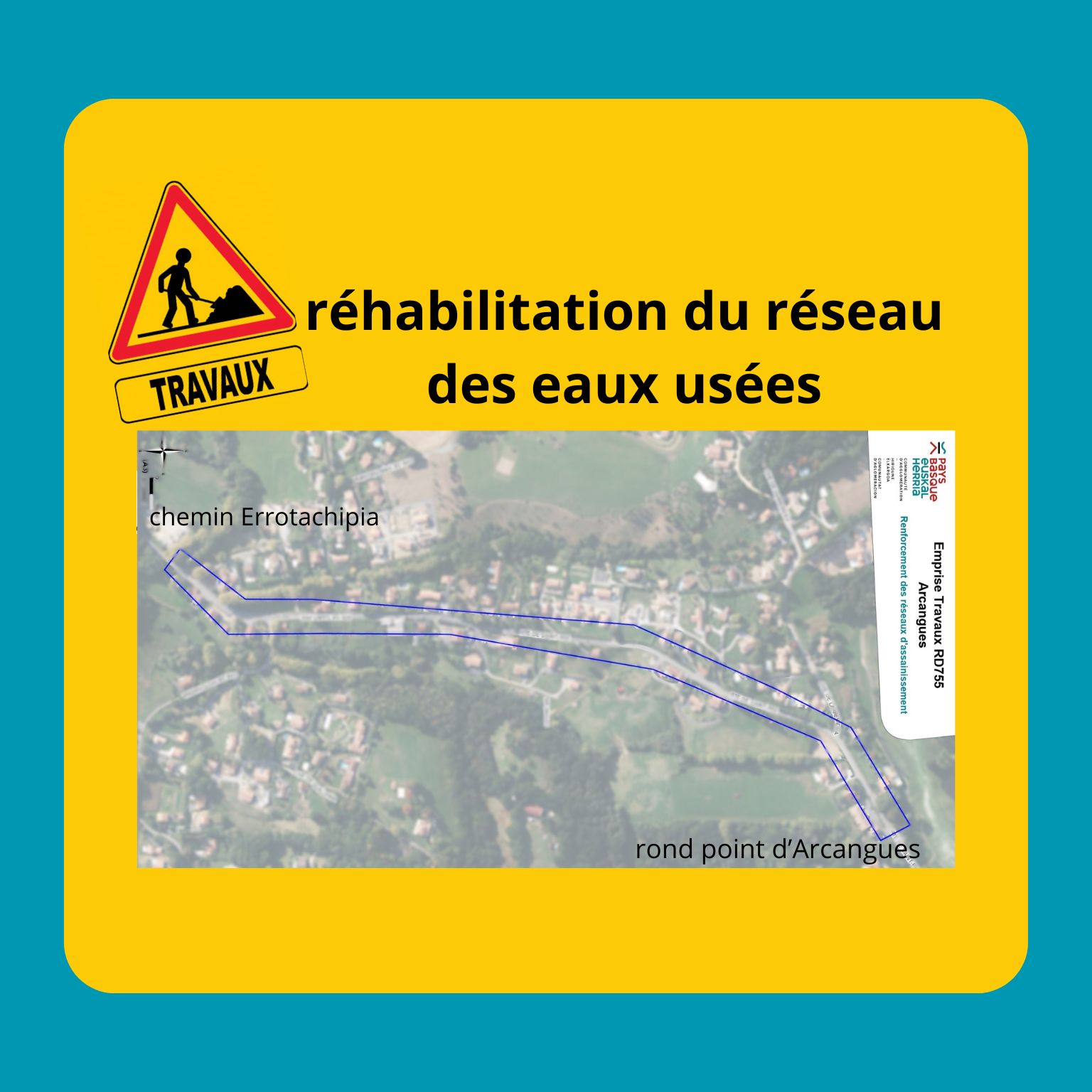 Travaux du réseau d'eau usée - Arcangues