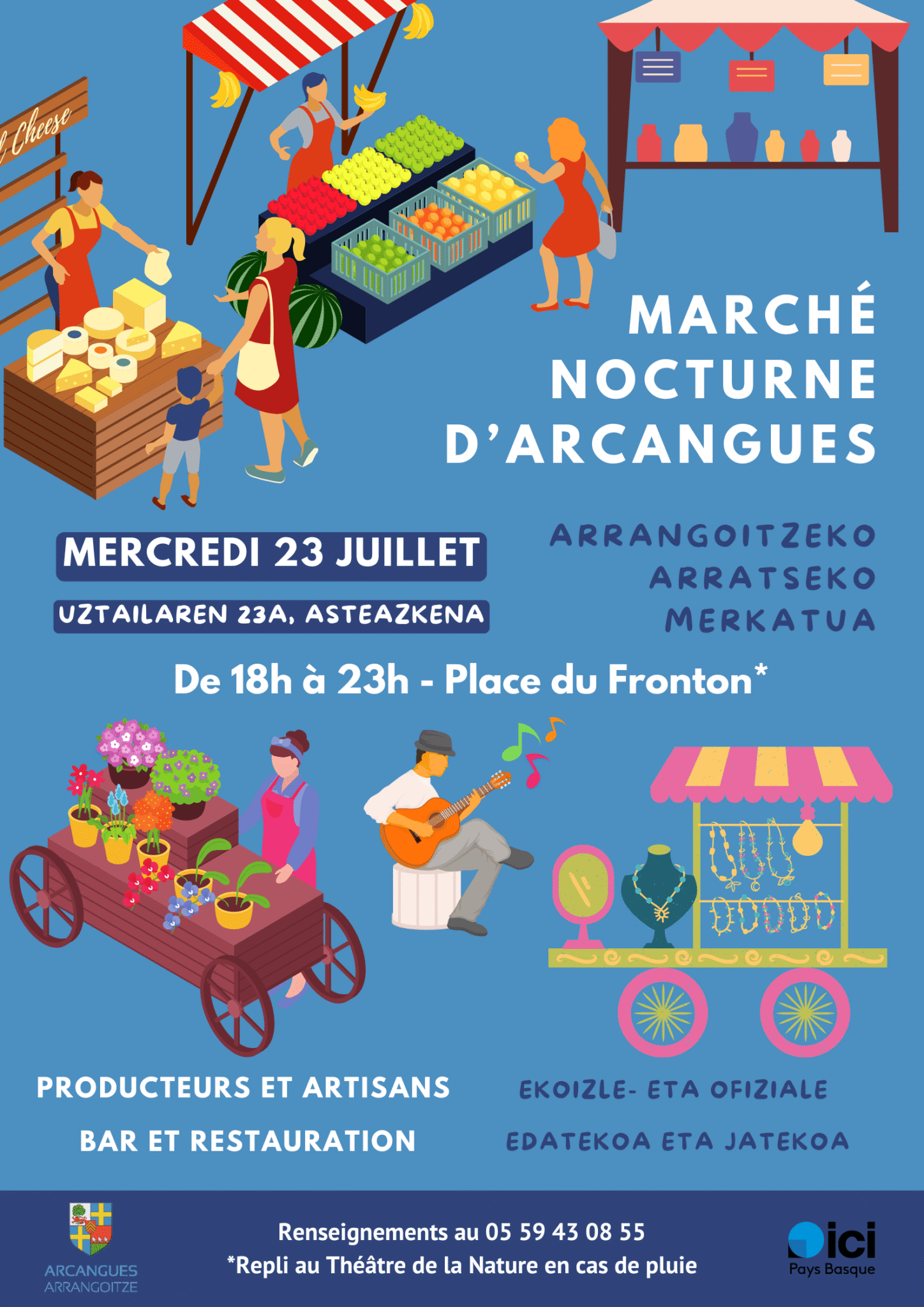 Affiche marché nocturne Arcangues